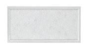 Rechteckige LED-Deckenleuchte mit strukturiertem Glas, Ansicht von vorne.