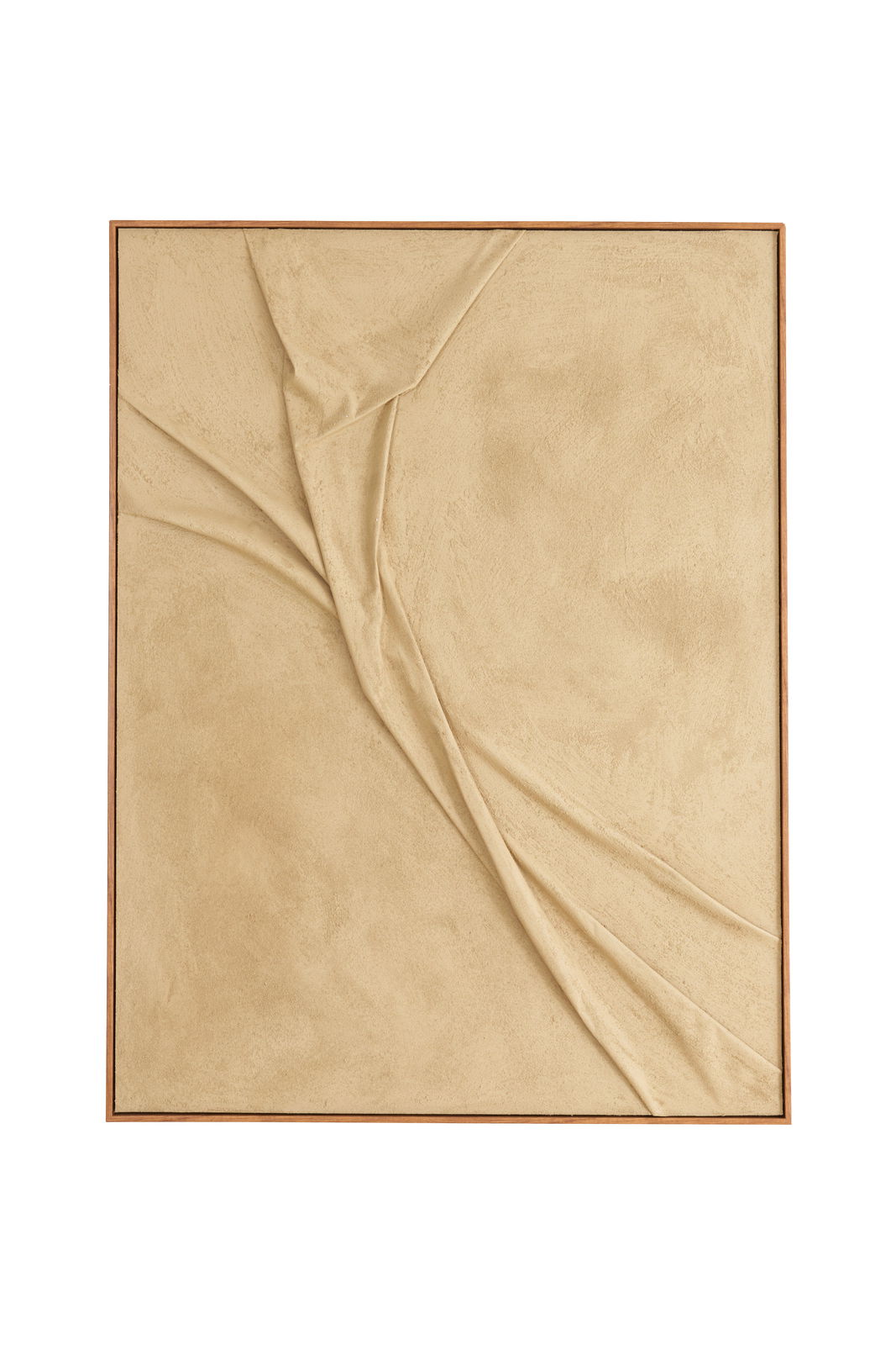 Light&Living Wanddecoratie ELINOR Wandornament mit strukturiertem, gefaltetem Design in Beige, aus der Frontalperspektive.