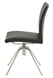 Moderner schwarzer Stuhl mit Metallgestell, Seitenansicht