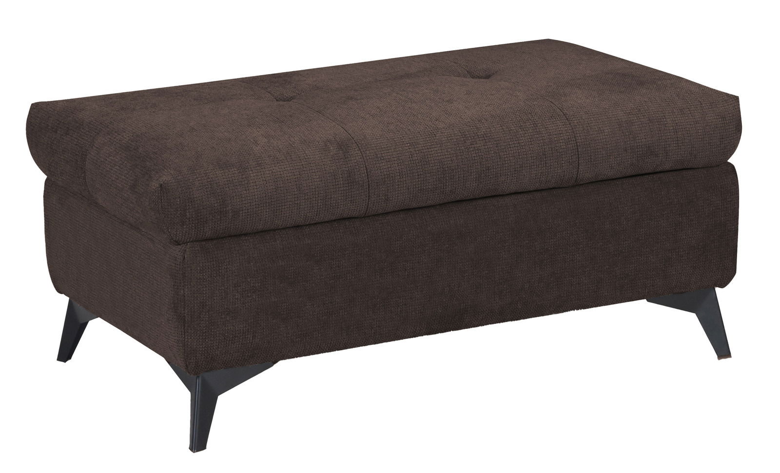 Stylife Hocker BILLY Brauner Hocker mit gepolsterter Sitzfläche und schwarzen Beinen, seitliche Perspektive