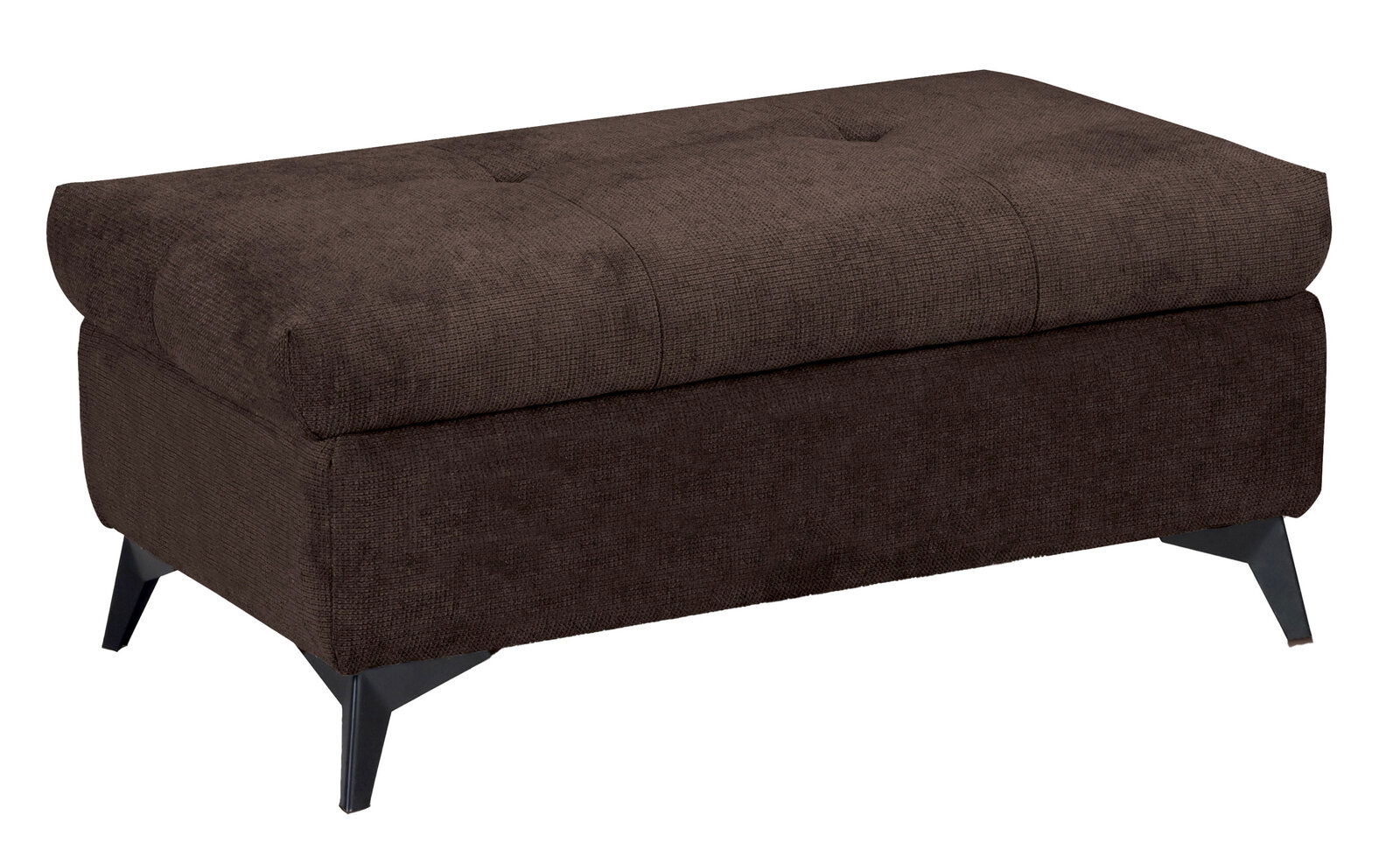 Stylife Hocker BILLY Brauner Hocker mit gepolsterter Sitzfläche und schwarzen Beinen, seitliche Perspektive