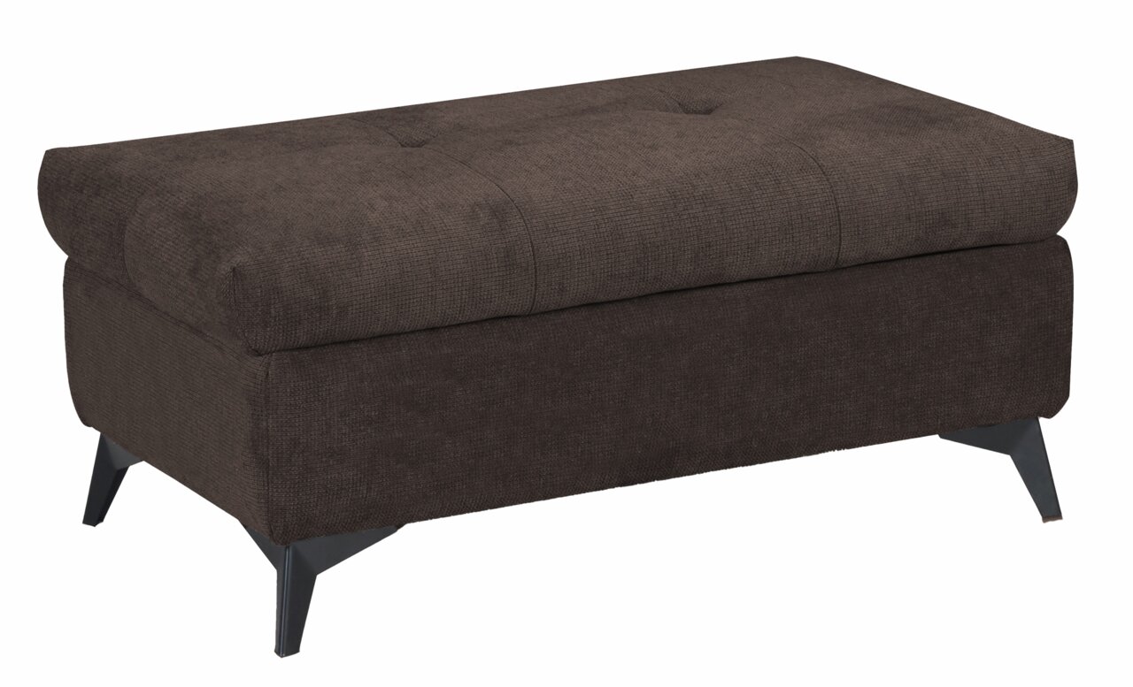 Stylife Hocker BILLY Brauner Hocker mit gepolsterter Sitzfläche und schwarzen Beinen, seitliche Perspektive