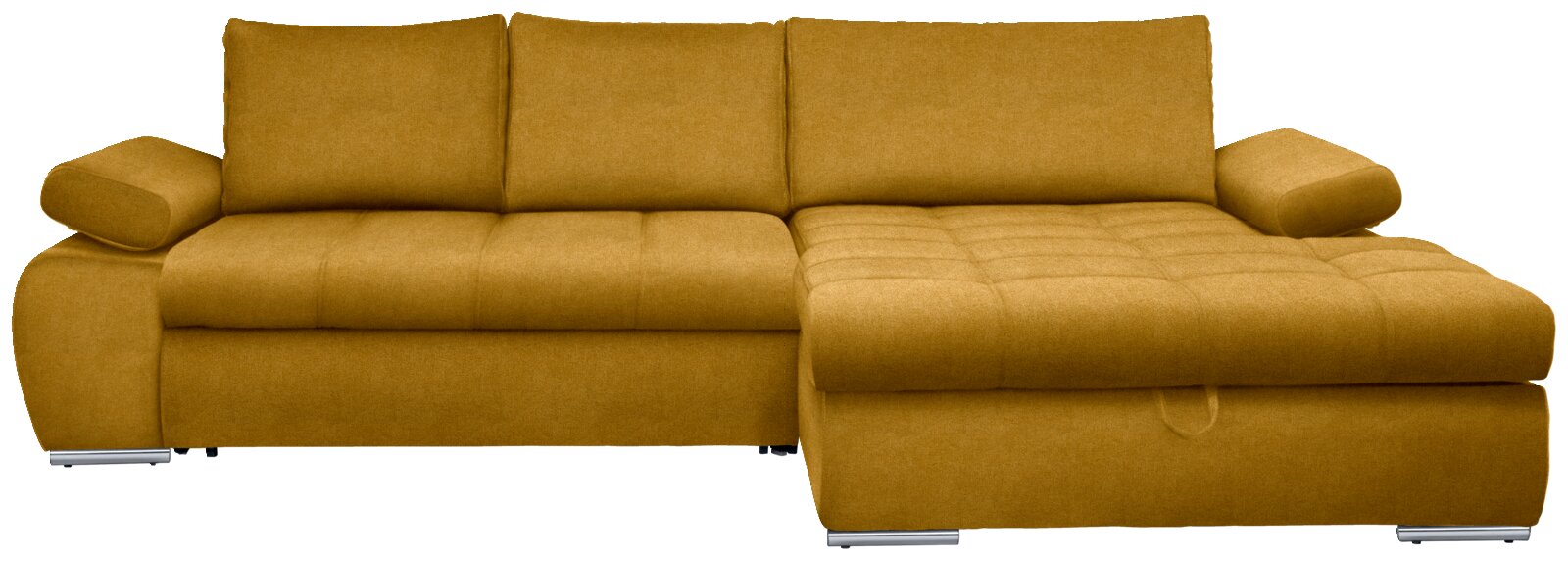 Ti´me Ecksofa INFERNO Gelbes Ecksofa mit Ottomane rechts, Vorderansicht