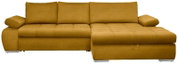 Gelbes Ecksofa mit Ottomane rechts, Vorderansicht