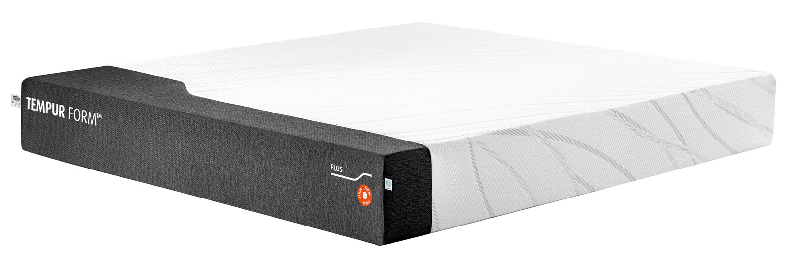 Viscomatratze 140x200 firm in seitlicher Perspektive mit grauem Rand und weißer Oberfläche