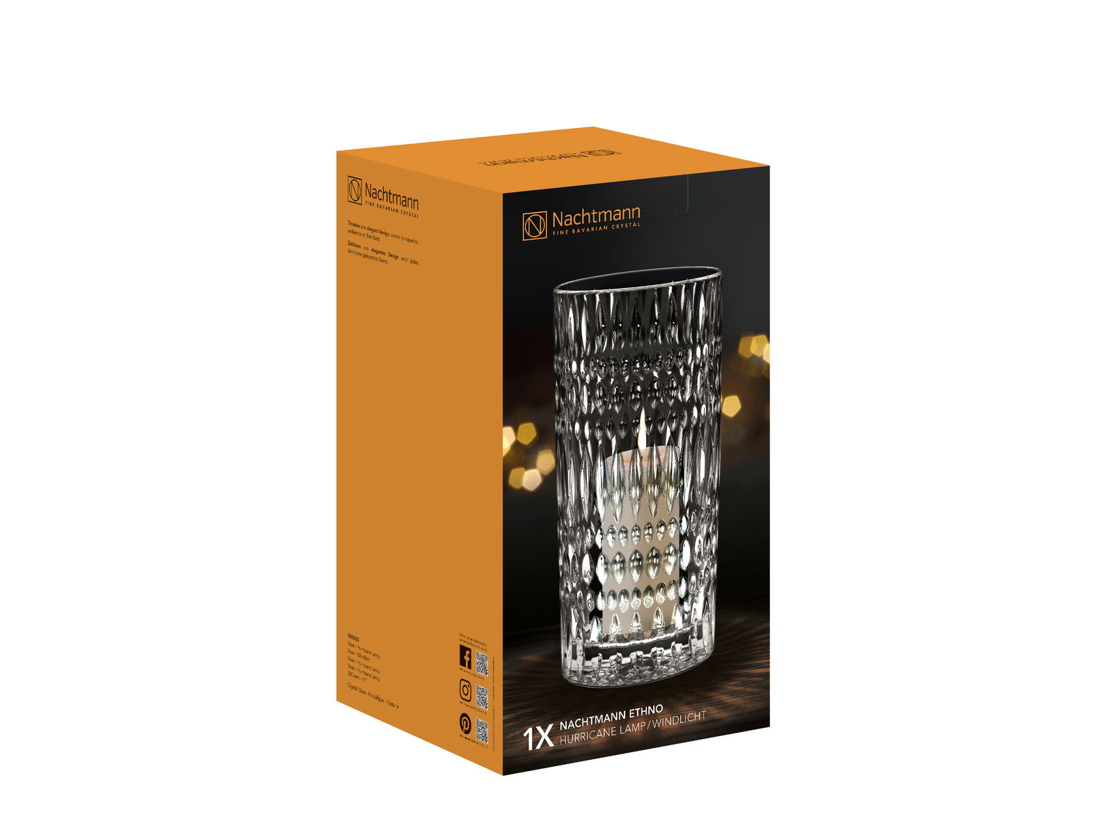 Nachtmann Ethno Vase oder Windlicht in eleganter Verpackung, seitliche Perspektive