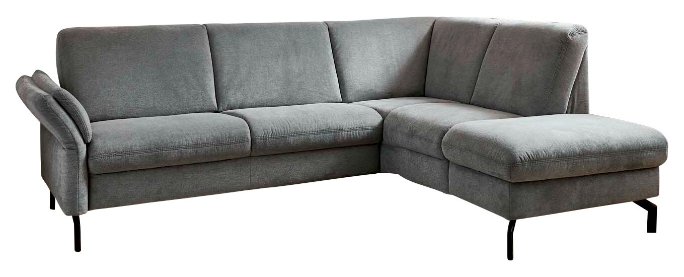 Graues Ecksofa Beldomo Comfort WIEN in L-Form, seitliche Perspektive