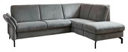 Graues Ecksofa Beldomo Comfort WIEN in L-Form, seitliche Perspektive
