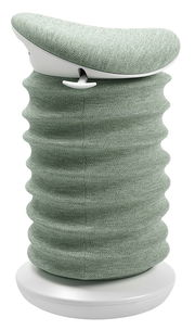 Grüner Aktiv-Sitz mit wellenförmigem Stoffbezug, seitliche Ansicht