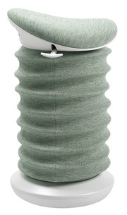 Groene actieve stoel met golvende stoffen bekleding, zijaanzicht