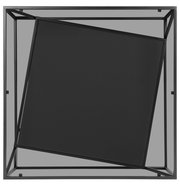 Moderner schwarzer Beistelltisch aus Metall, Draufsicht