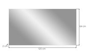 Rechteckige Spiegelplatte in Silber/Grau, Frontansicht, Maße ca. 120 x 64 cm, Stärke ca. 2 cm