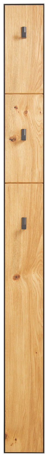Garderobenpaneel aus Holz mit drei Haken, frontale Ansicht