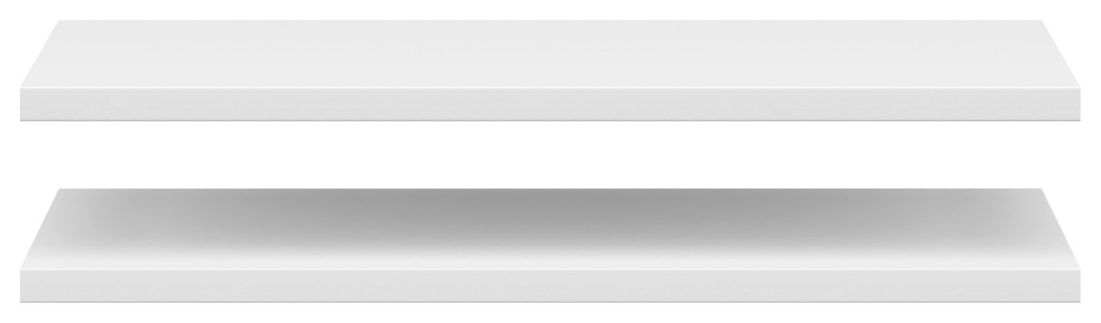Zwei weiße Einlegeböden aus der Frontalperspektive, ideal für den MULTISTAURAUM.