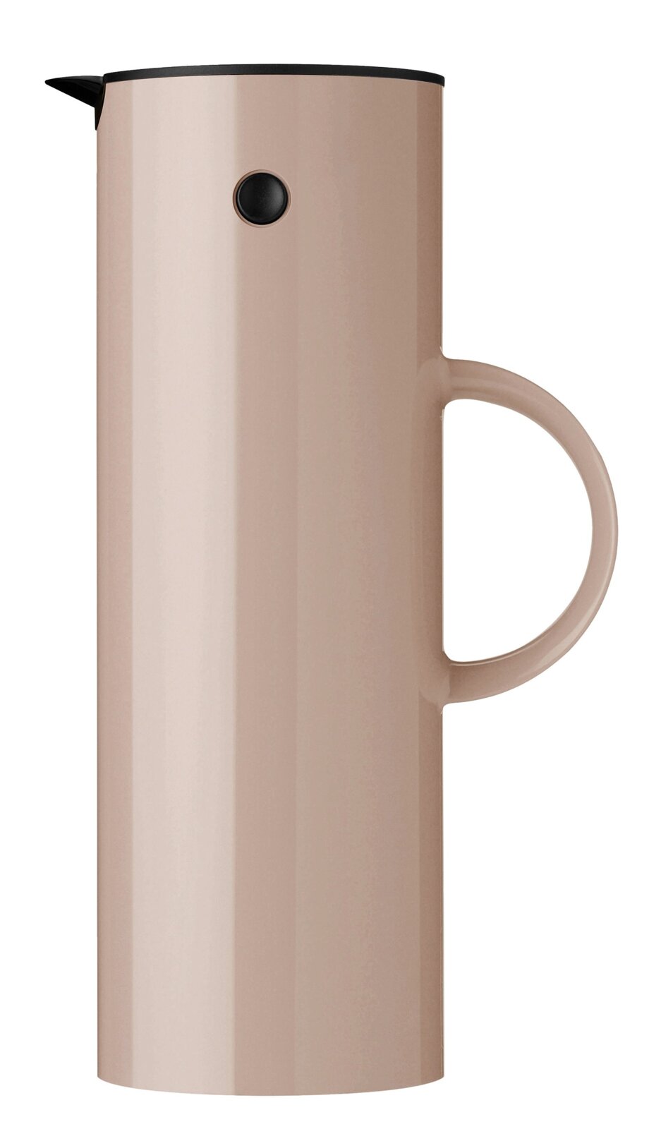 Seitenansicht der EM77 Isolierkanne, 1L, in der Farbe Heather mit elegantem, minimalistischem Design.