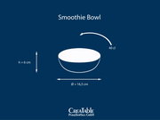 Smoothie-Bowl mit 40 cl Fassungsvermögen, Ø 16,5 cm und 6 cm Höhe, schematische Produktansicht aus leicht erhöhter Frontperspektive