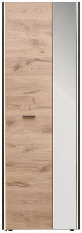 Garderobenschrank mit Holztür und Spiegeltür, Frontalansicht