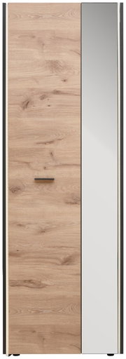 Garderobenschrank mit Holztür und Spiegeltür, Frontalansicht