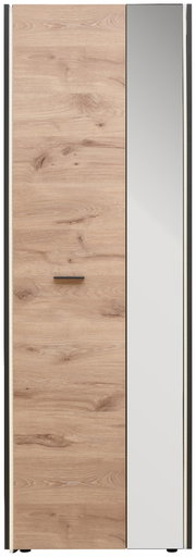 Garderobenschrank mit Holztür und Spiegeltür, Frontalansicht