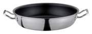 Servierpfanne XL CLASSIC 28 cm aus Edelstahl mit zwei Griffen, seitliche Perspektive