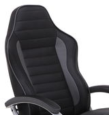 Schwarzer Fernsehsessel mit ergonomischem Design, seitliche Perspektive