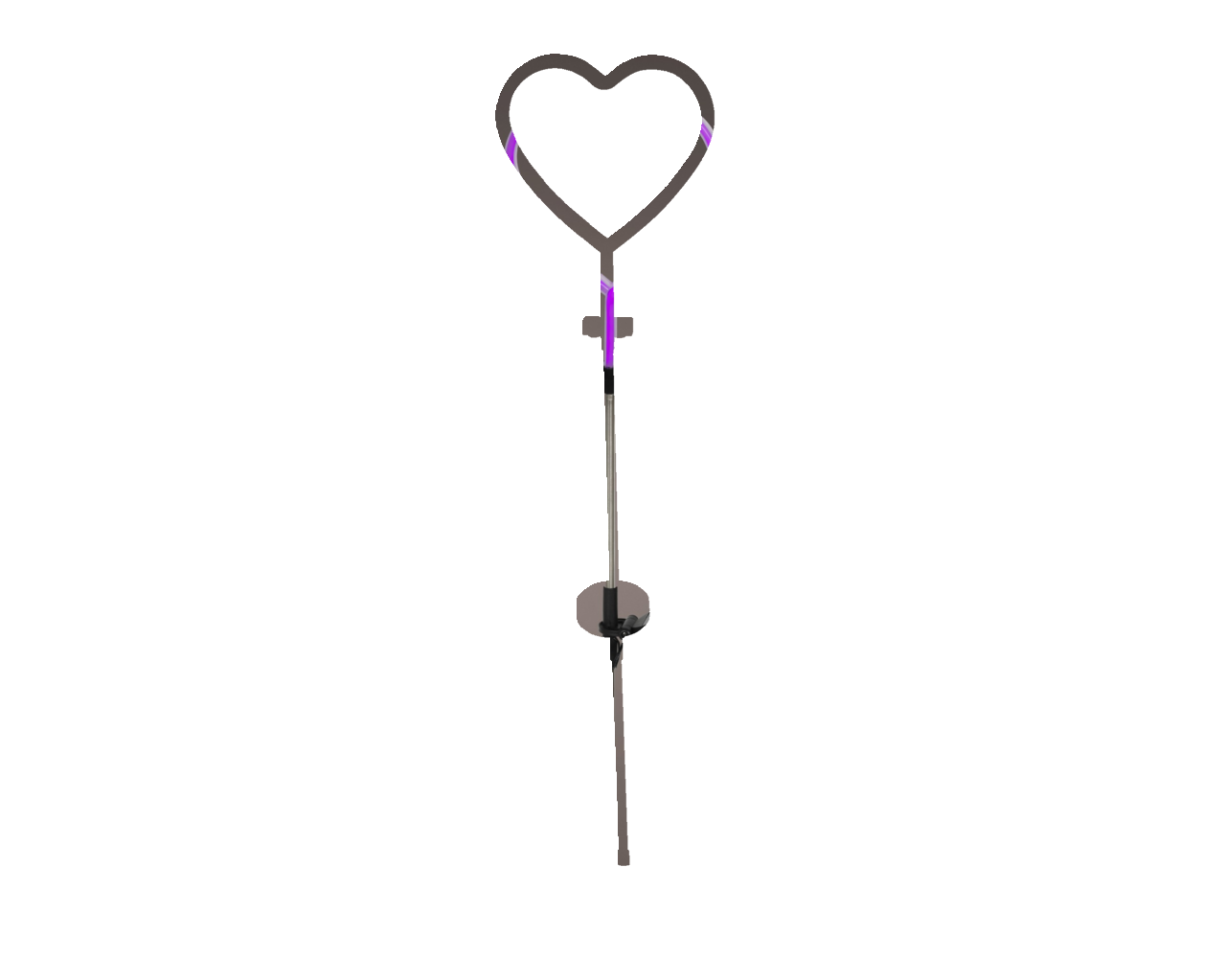 Solar Stabbeleuchtung in Herzform, seitliche Perspektive