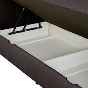 Boxbett mit geöffnetem Stauraum, seitliche Perspektive