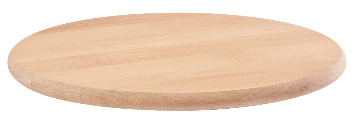 Rundes Holz-Drehkabinett mit einem Durchmesser von 36 cm, seitliche Perspektive