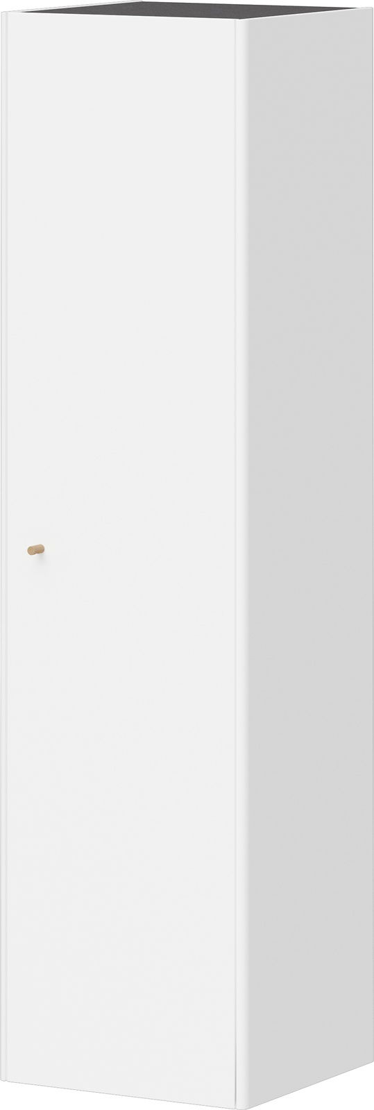 MID.YOU Hängeschrank MONTEO Weißer Hängeschrank mit Holzgriff, seitliche Perspektive