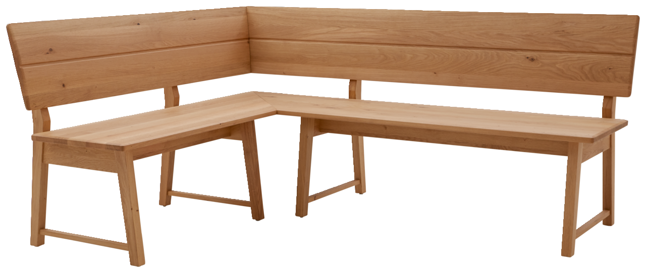 Valnatura Eckbank LARINO Eckbank aus Holz in L-Form, seitliche Perspektive