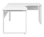 Weißer Eckschreibtisch mit modernem Design, Vorderansicht