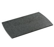 Schwarzes Schneidbrett 36x23cm, perspektivisch von oben fotografiert