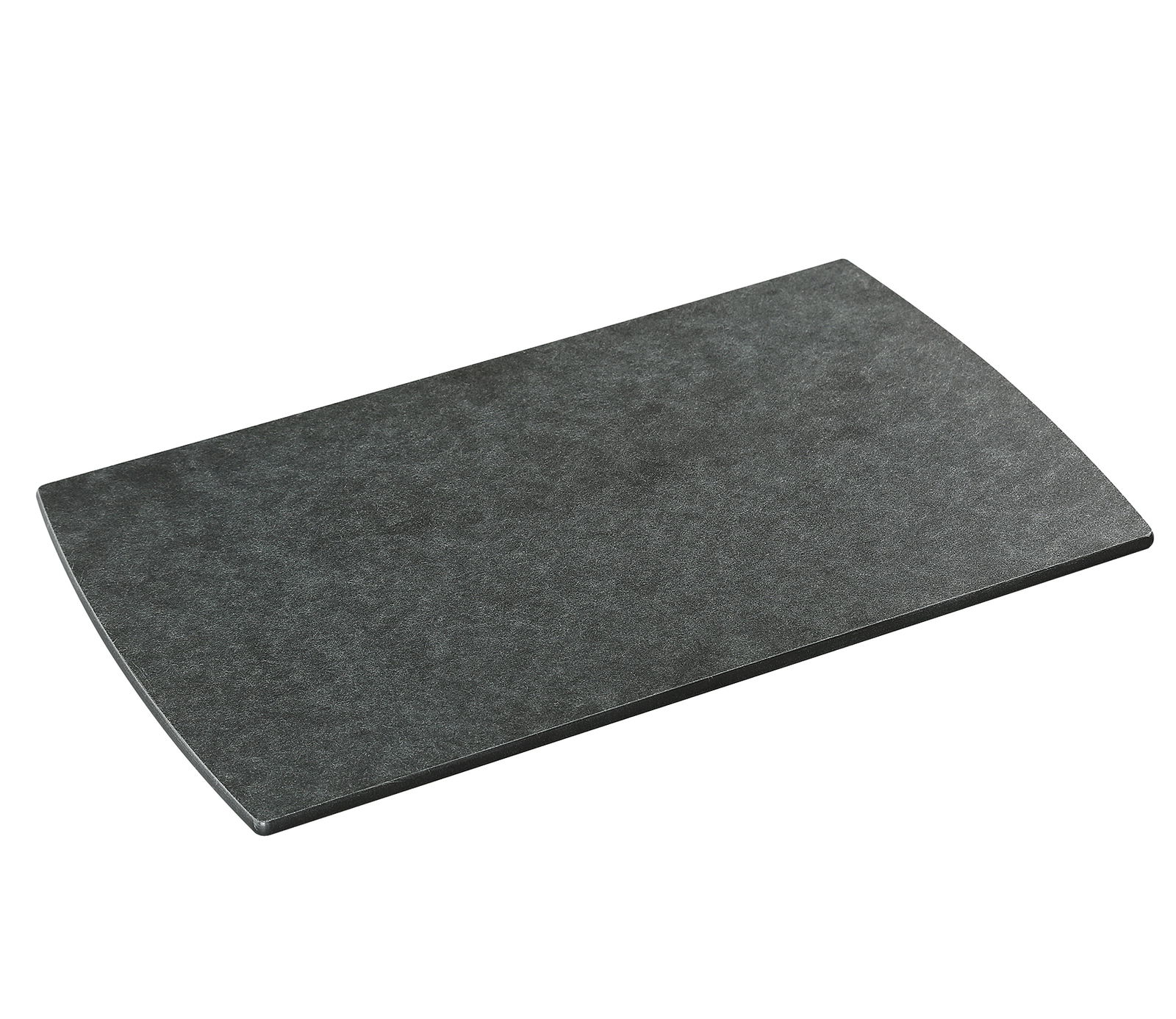 Schwarzes Schneidbrett 36x23cm, perspektivisch von oben fotografiert