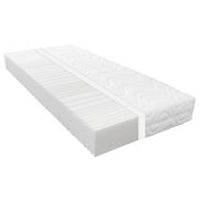 Wende-Kaltschaummatratze H2/H3 in seitlicher Perspektive mit wellenförmiger Oberfläche und strukturiertem Rand