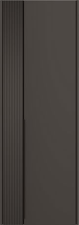Moderner Hängegarderobenschrank in dunklem Design, Frontalansicht