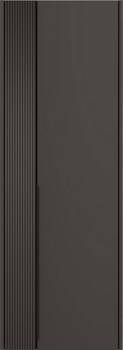 Moderner Hängegarderobenschrank in dunklem Design, Frontalansicht