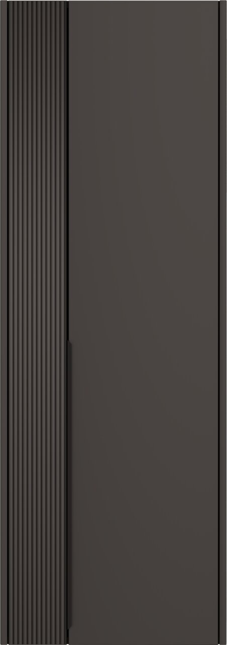Moderner Hängegarderobenschrank in dunklem Design, Frontalansicht