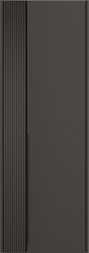 Moderner Hängegarderobenschrank in dunklem Design, Frontalansicht