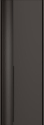 Moderner Hängegarderobenschrank in dunklem Design, Frontalansicht