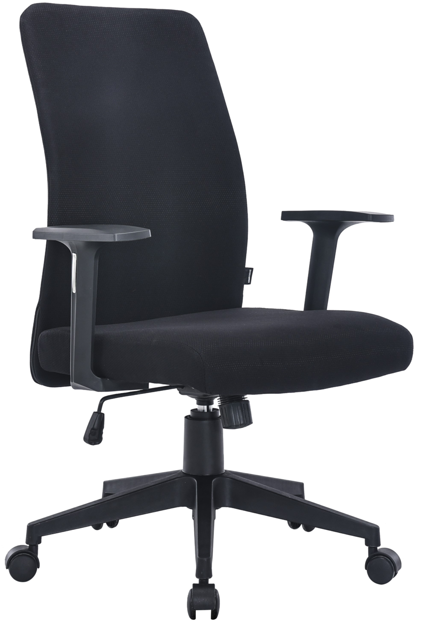 Carryhome Drehstuhl RICK Schwarzer Drehstuhl mit Armlehnen, Seitenansicht