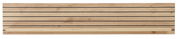 Frontale Ansicht eines Wandboards aus Holz mit horizontalen schwarzen Linien und einer Ablagefläche.