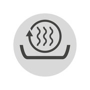 Symbol für Wärmezirkulation in einem ovalen Bräter, Draufsicht