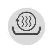 Symbol für Wärmezirkulation in einem ovalen Bräter, Draufsicht