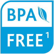 BPA-frei Logo in blauer Farbe, Vorderansicht