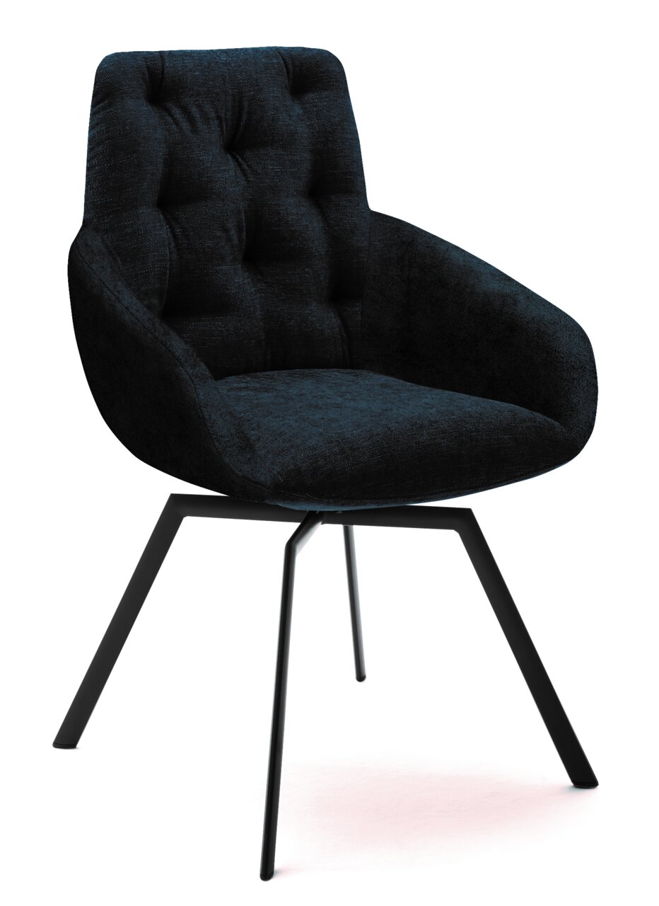 Venjakob Sessel TAYLOR Moderner schwarzer Sessel mit gepolsterter Rückenlehne und Metallbeinen, seitliche Perspektive