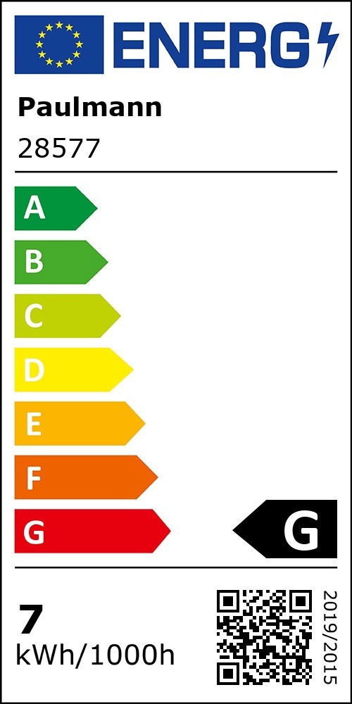 G (A (höchste Effizienz) bis G (geringste Effizienz))