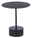 XORA Beistelltisch TEDDY Runder schwarzer Beistelltisch mit schlankem Standbein und zylindrischem Sockel, seitliche Perspektive