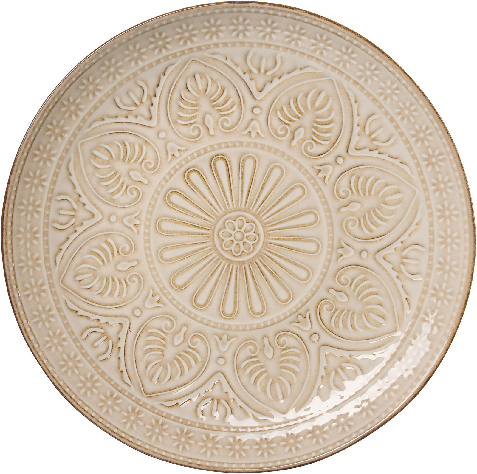 Speiseteller Omara 26,5cm mit kunstvollem Reliefmuster, Draufsicht