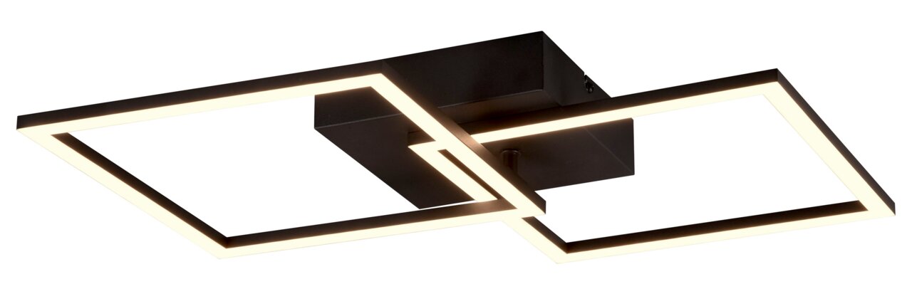 Reality Leuchten Deckenleuchte TRAIL Moderne Deckenleuchte Trail mit zwei überlappenden quadratischen Rahmen, seitliche Perspektive