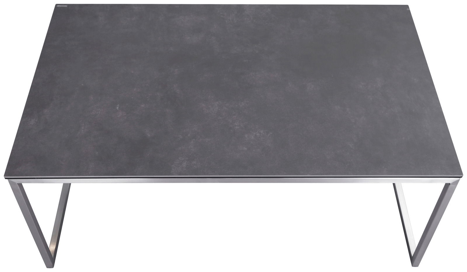 Novel Couchtisch TERAMO Moderner Couchtisch mit dunkler Tischplatte und Metallgestell, Ansicht von oben.
